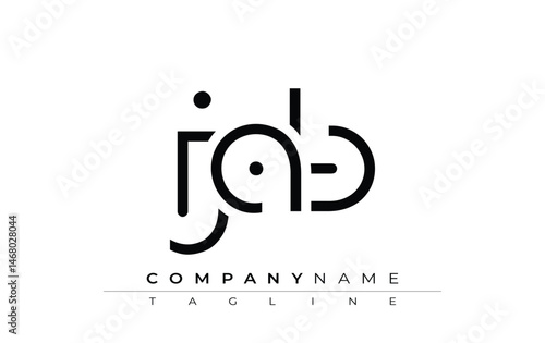 JAB abstract letter design. Modern Business Logo Design With Abstract Typography and Contemporary Style