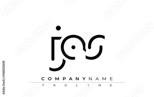 JAS abstract letter design. Modern Business Logo Design With Abstract Typography and Contemporary Style