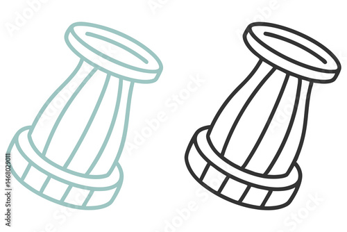 Two distinct outlined pushpin icons are presented on a plain white background in this image