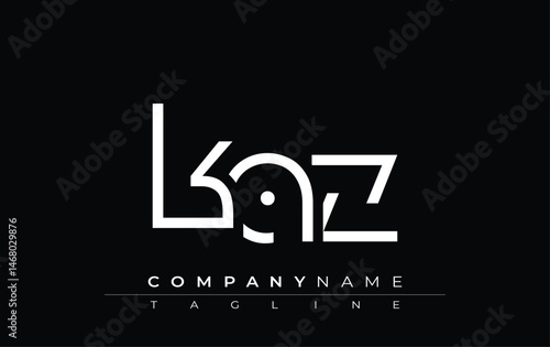 KAZ abstract letter design. Modern Business Logo Design With Abstract Typography and Contemporary Style