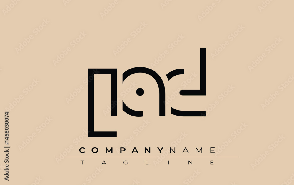 Obraz premium LAD abstract letter design. Modern Business Logo Design With Abstract Typography and Contemporary Style