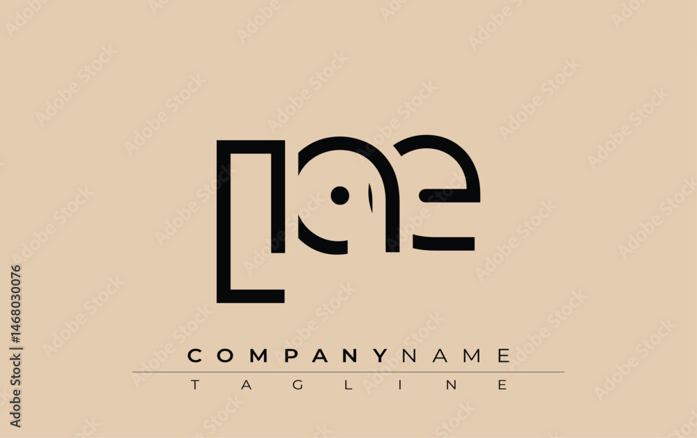 Obraz premium LAE abstract letter design. Modern Business Logo Design With Abstract Typography and Contemporary Style