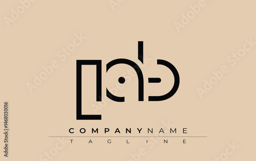 LAB abstract letter design. Modern Business Logo Design With Abstract Typography and Contemporary Style
