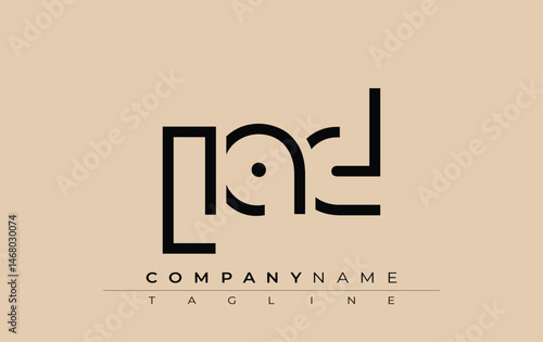 LAD abstract letter design. Modern Business Logo Design With Abstract Typography and Contemporary Style