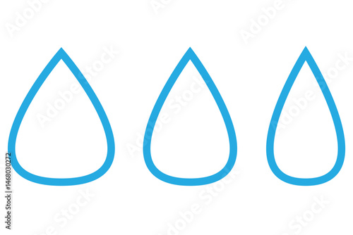  Raindrops icon set, oil or water droplet vector symbol.