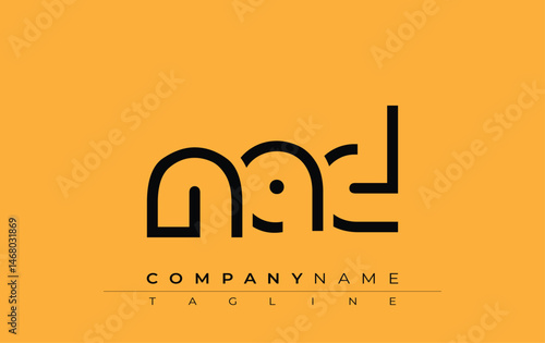 NAD abstract letter design. Modern Business Logo Design With Abstract Typography and Contemporary Style