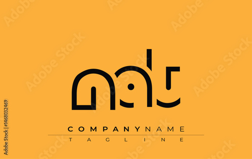 NAT abstract letter design. Modern Business Logo Design With Abstract Typography and Contemporary Style