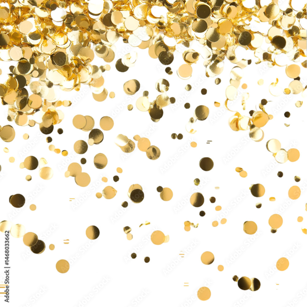 Golden confetti falling on black background celebration party festive Golden confetti falling on black background celebration party festive