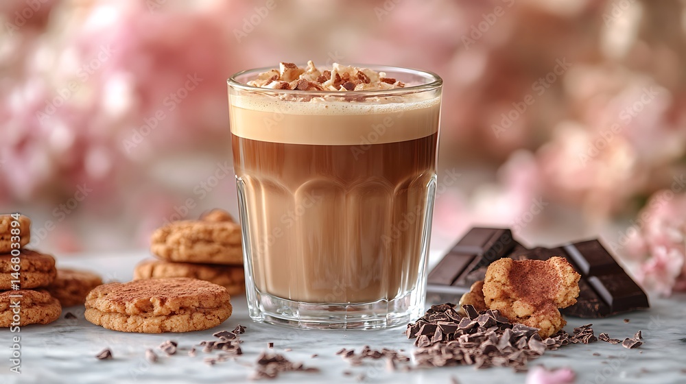 Gourmet Coffee Glass with Assorted Cookies and Chocolate – A Cozy and Indulgent Treat
Gourmet Coffee Glass with Assorted Cookies and Chocolate – A Cozy and Indulgent Treat