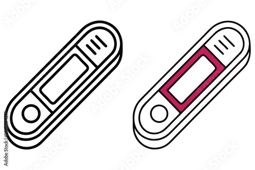 Two stylized home diagnostic kits show different outcomes in their indicator windows clearly