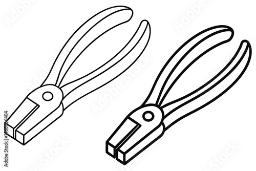 Two outline nipper tool images are presented with a solid white background to provide a stark contrast
