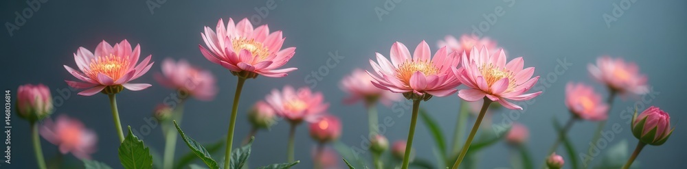 Angelica's delicate umbels glow, softly lit against a muted grey backdrop , photography, stock photo Angelica's delicate umbels glow, softly lit against a muted grey backdrop , photography, stock photo