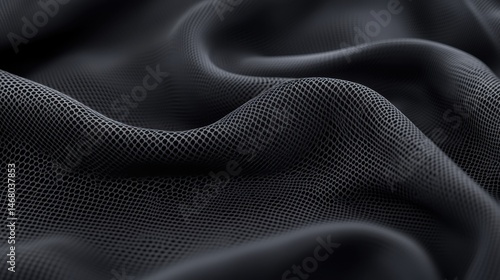 Obraz na płótnie Soft Black Mesh Fabric Textile Texture for Background and Design Use w salonie