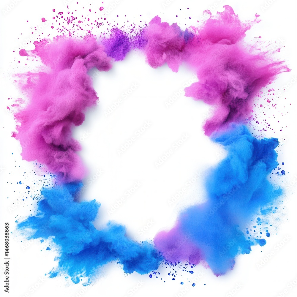 Vibrant Swirling Colorful Powder Frame for Creative Background Use