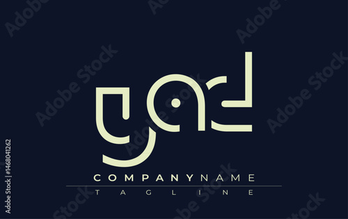 YAD abstract letter design. Modern Business Logo Design With Abstract Typography and Contemporary Style