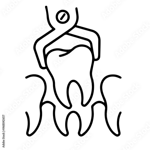 tooth extraction with dental forceps, oral surgery, dentistry, tooth removal, and professional dental care.