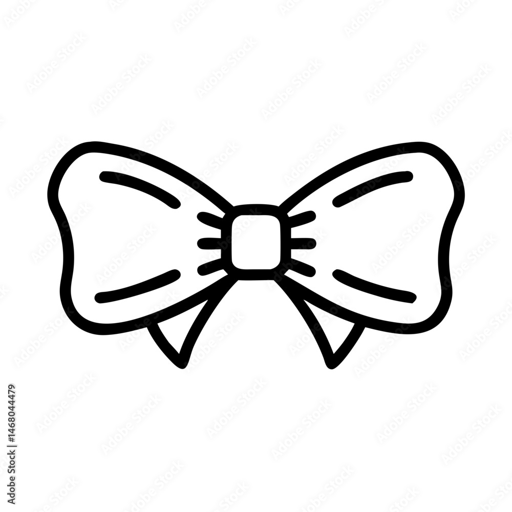 Bow tie outline design for fashion accessories in minimalist style Bow tie outline design for fashion accessories in minimalist style