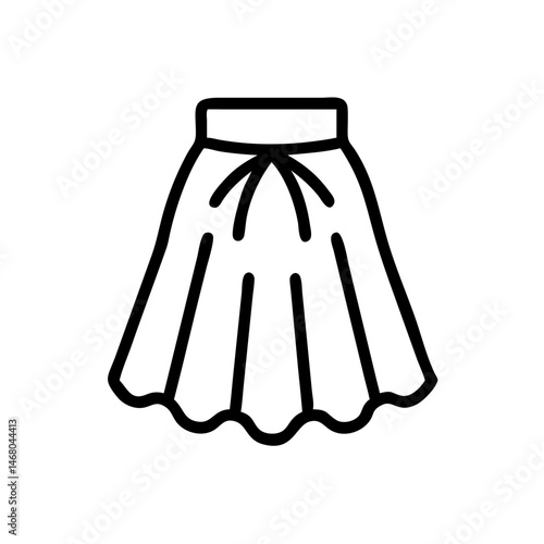Tulle skirt outline illustration in minimalistic style  