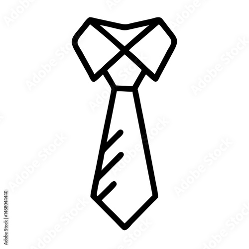 Stylish black outline tie icon for formal attire  