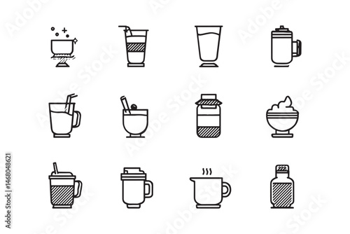 Hot chai latte minimalist icon art