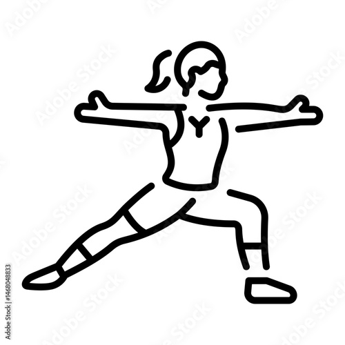 An outline style icon of yoga 