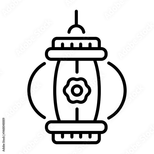 A linear style icon of japanese lantern 