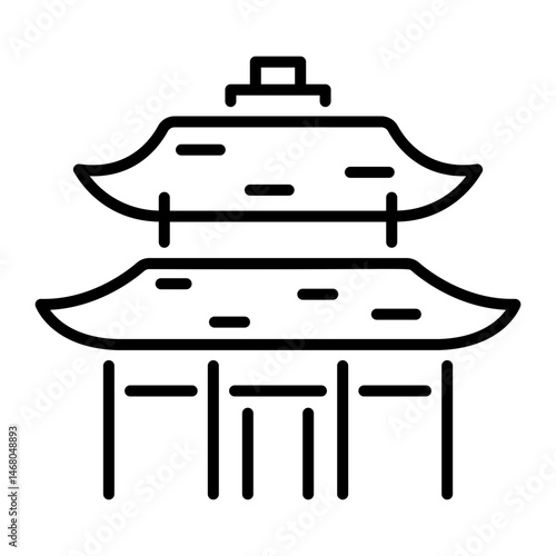A line style icon of asian temple 