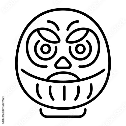 A linear style icon of daruma doll