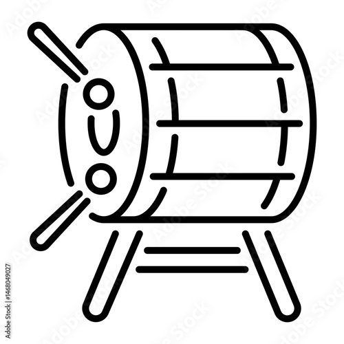 A line style icon of taiko drum 