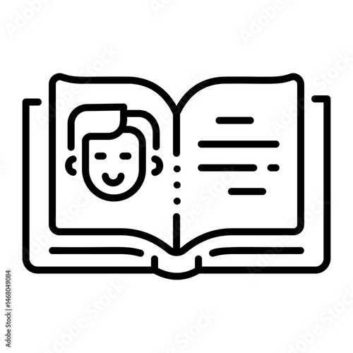 An outline style icon of manga book 