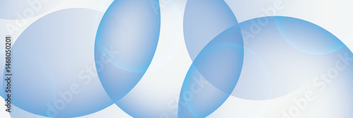 3D blue white abstract background overlap layer on bright space with cutout shape effect decoration. Modern graphic design element circles style concept for web banner, flyer, card, or brochure cover