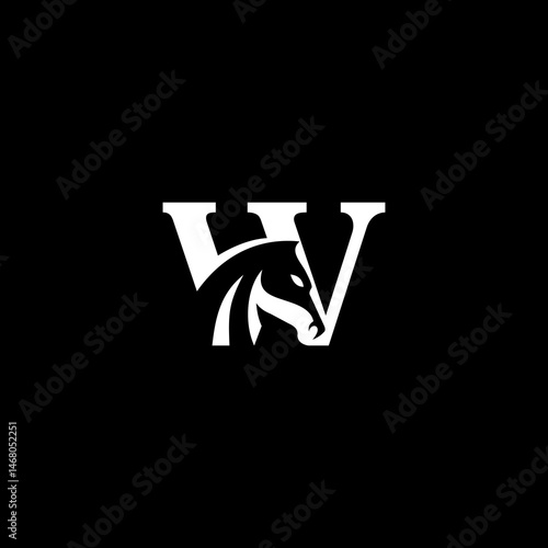 letter W horse logo
