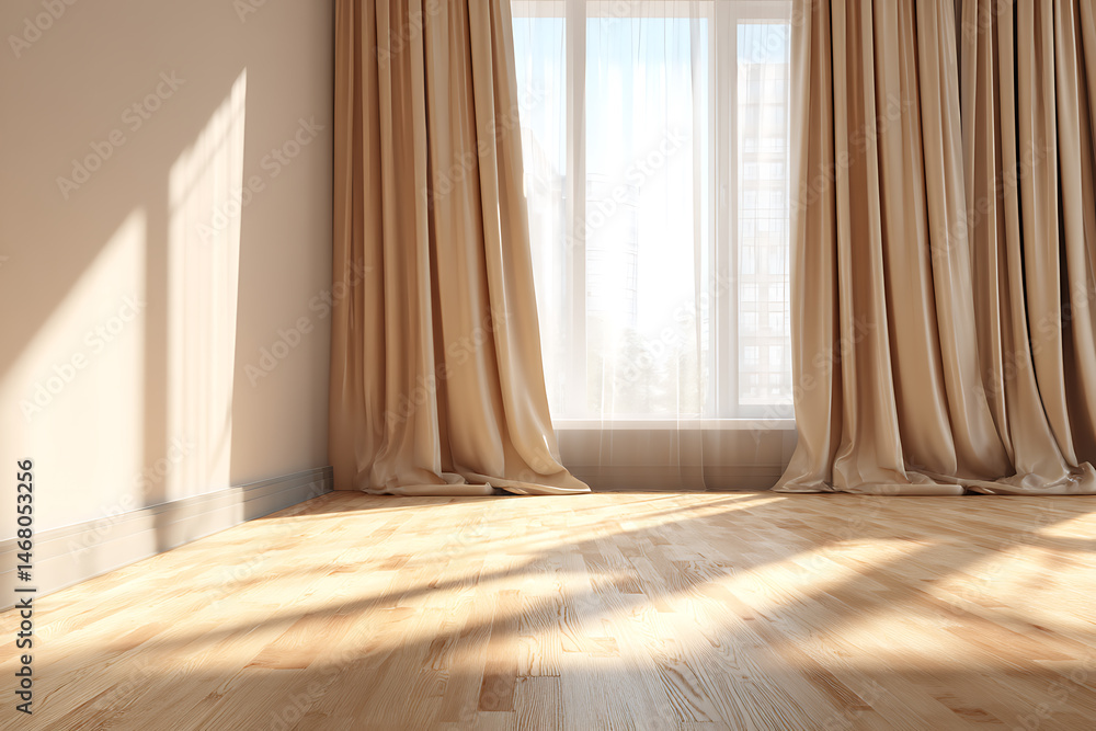 Fototapeta premium Closed Blinds in Cozy Contemporary Interior