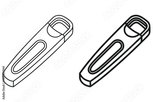 Two memory sticks are outlined in black and white and set against a transparent backdrop
