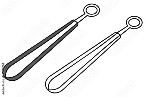 Two metal comedone extractors appear isolated against a white background showing both filled and outline