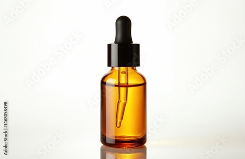 Wallpaper Mural Essential serum oil in amber dropper bottle isolated on white background. Transparent glass bottle with black dropper. Dropper bottle serum for skin care, beauty treatment, body therapy, health, Torontodigital.ca