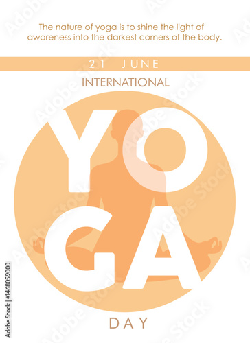 International Yoga day 21 June web banner EPS10 vector. Meditation Practice Yoga Colorful Fitness Concept. Vector illustration