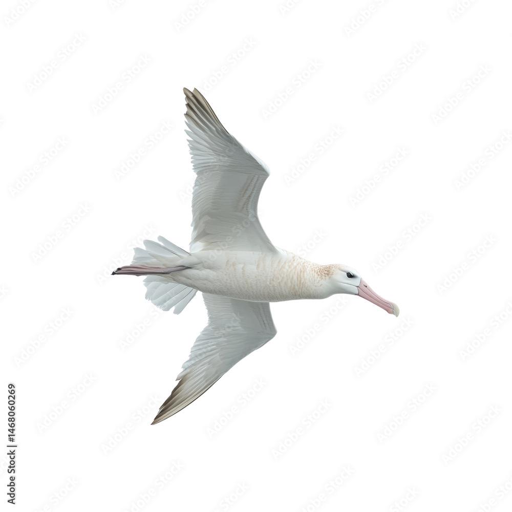 Obraz premium Graceful Flight of a White-morph Southern Royal Albatross in Oceanic Setting