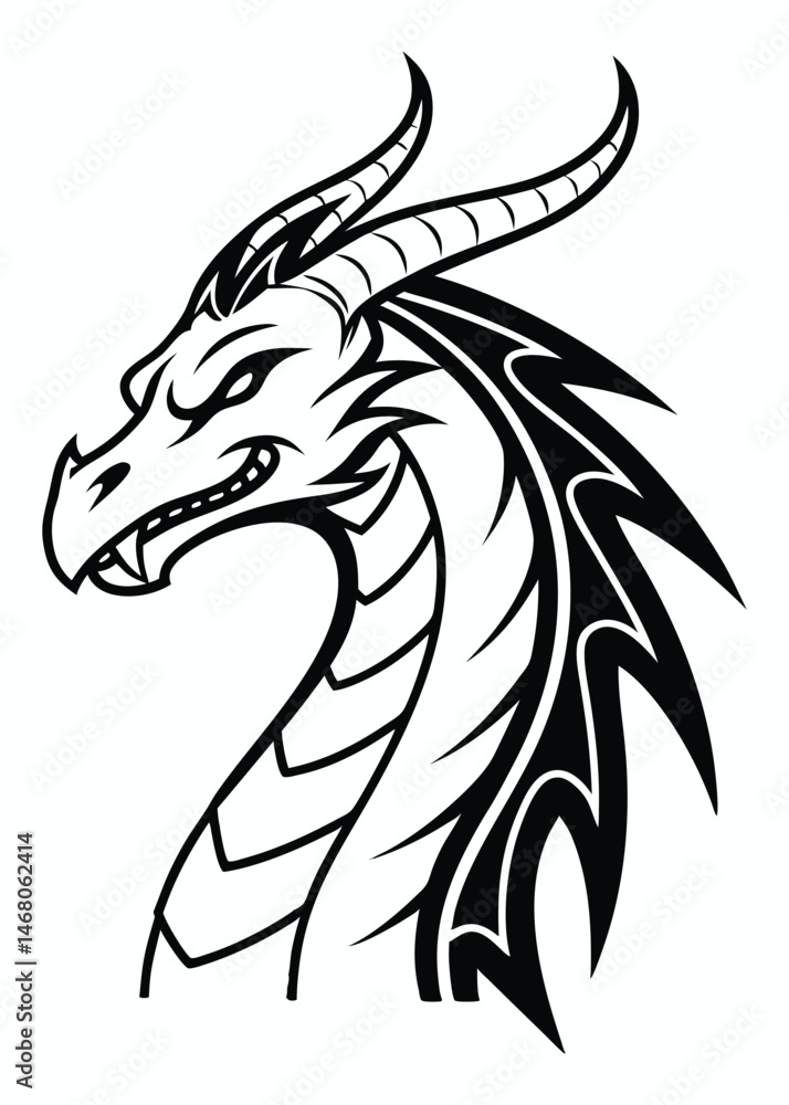 Obraz premium Dragon head tattoo design