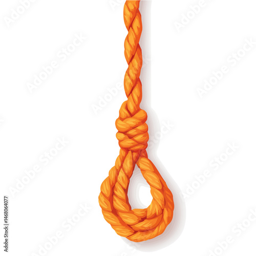Flat vector Rescue Rope, minimalist design, isolated on a white background.