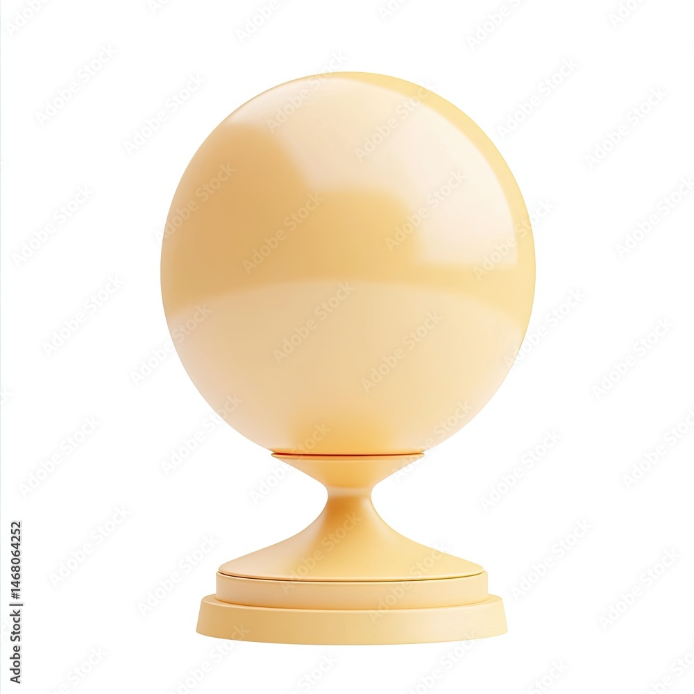 Smooth, pastel orb atop a pedestal Smooth, pastel orb atop a pedestal