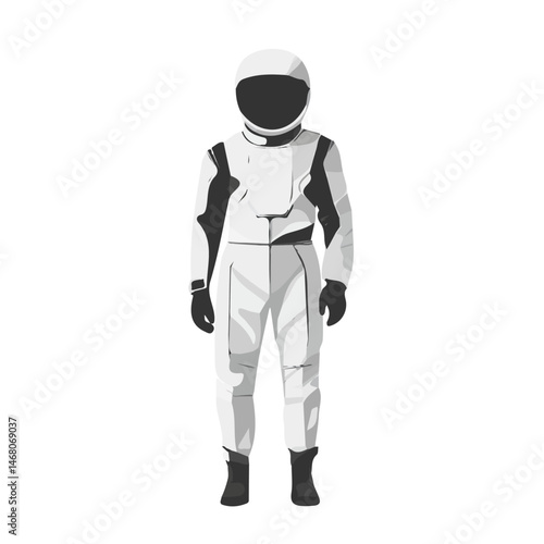 Space Suit Flat vector, minimalist design, isolated on a white background.
