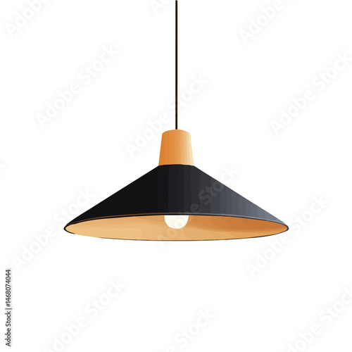 Pendant Light Flat vector, minimalist design, isolated on a white background.