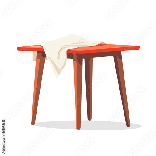 Flat vector Wiping Table, minimalist design, isolated on a white background.