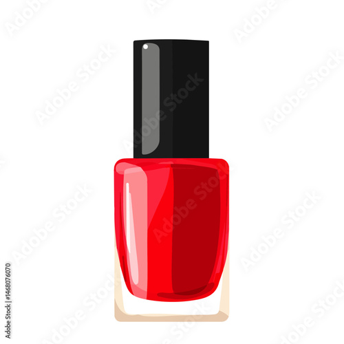 Nail Polish Flat vector, minimalist design, isolated on a white background.