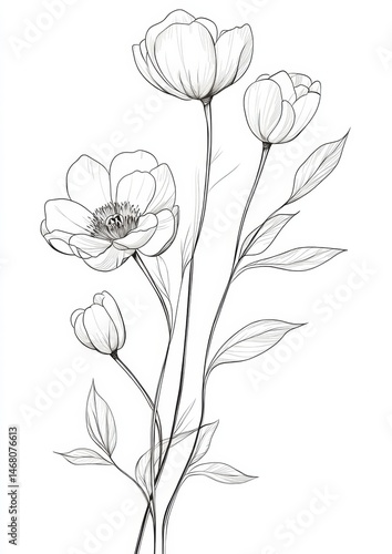 hand drawn flowers