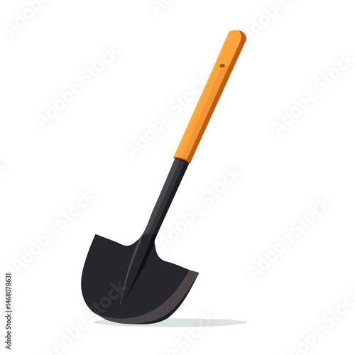 Flat vector Shovel, minimalist design, isolated on a white background.