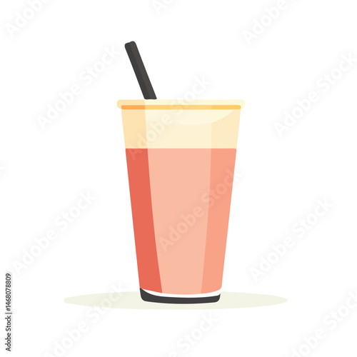 Protein Shake Flat vector, minimalist design, isolated on a white background.