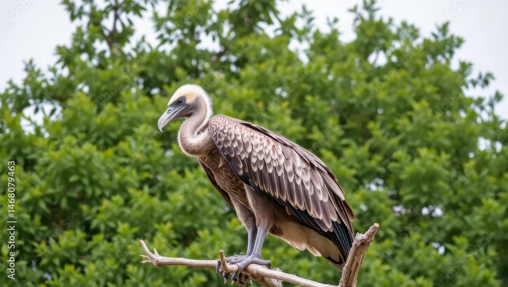 Obraz premium Majestic Cape Griffon Vulture Perched on a Branch