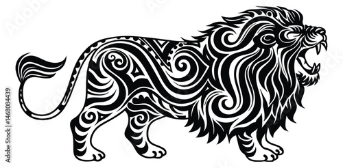 Roaring lion tattoo